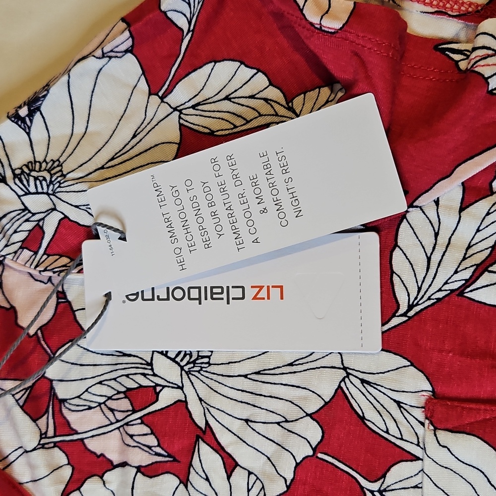 NWT Liz Claiborne Cooling Nightgown Medium Pink & Floral - Picture 4 of 4